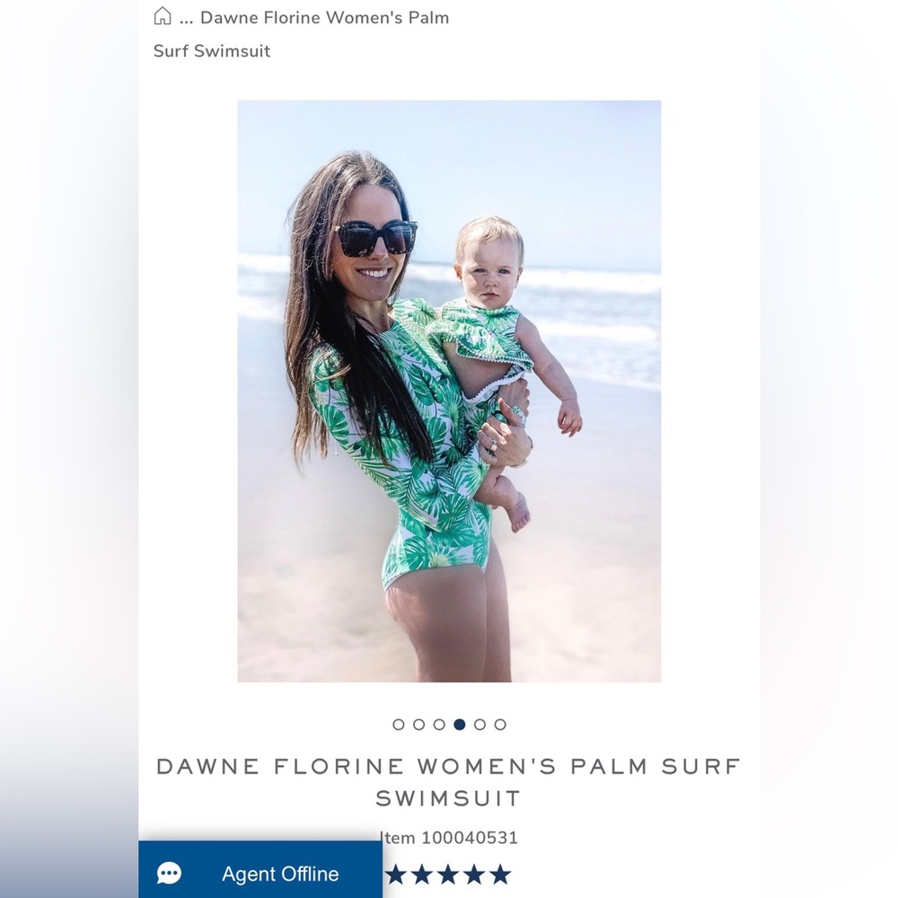 Janie and Jack Dawne Florine Palm Surf Swimsuit xs low-back palm gently loved - Picture 5 of 9